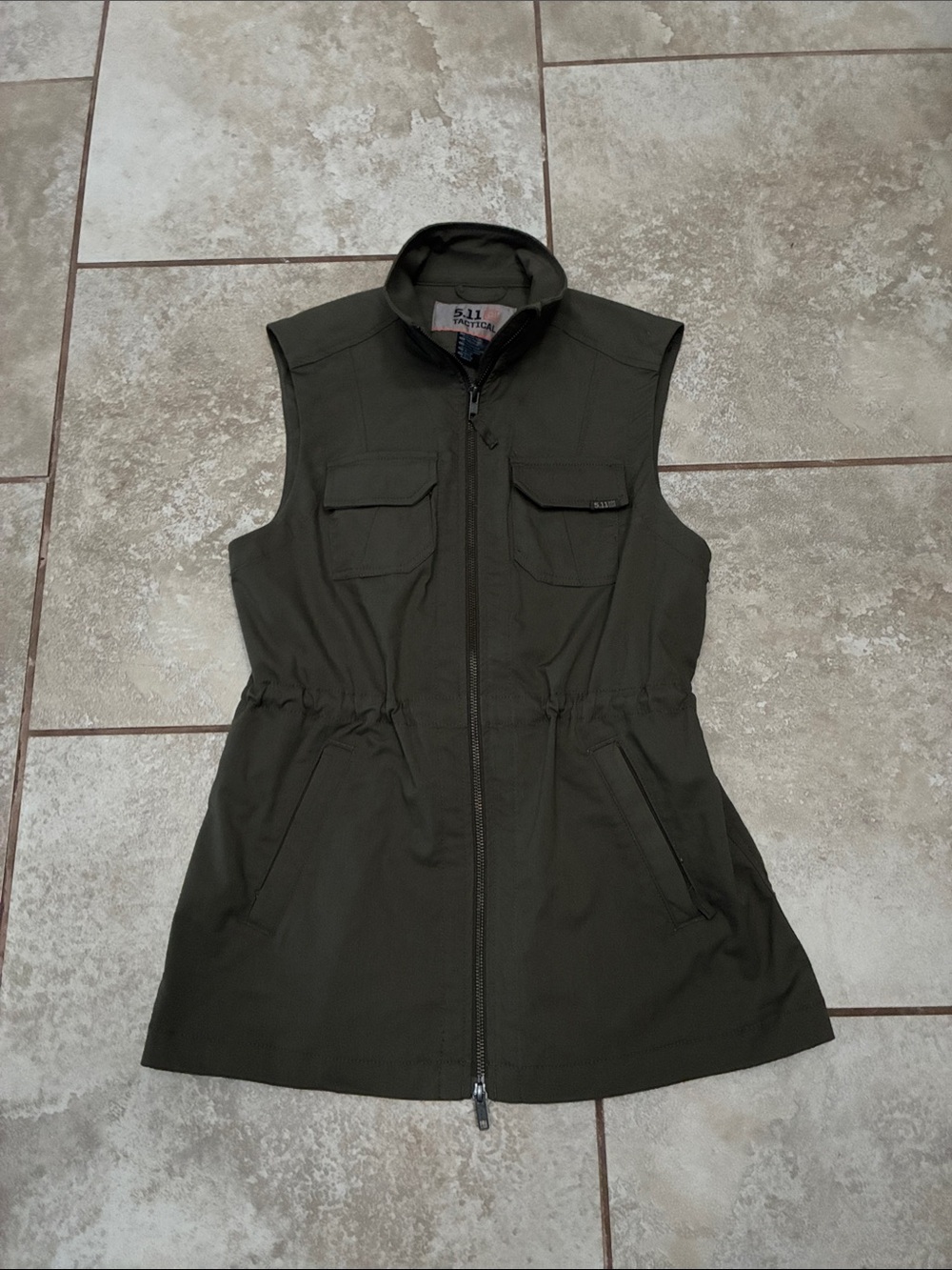 5.11 Tactical Women's Olive Green Tactical Vest - Zip Front